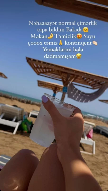 Zarina Qurbanova çimərlikdən görüntülərini paylaşdı