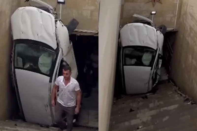 Bakıda avtomobil piyada keçidinə düşüb