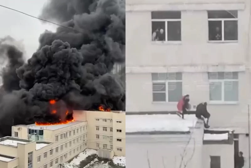 Mərkəzi Xəstəxanada  güclü yanğın baş verib