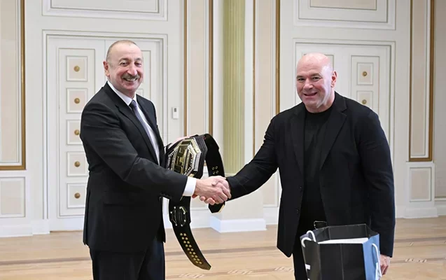 İlham Əliyev UFC-nin prezidentini qəbul etdi - Fotolar