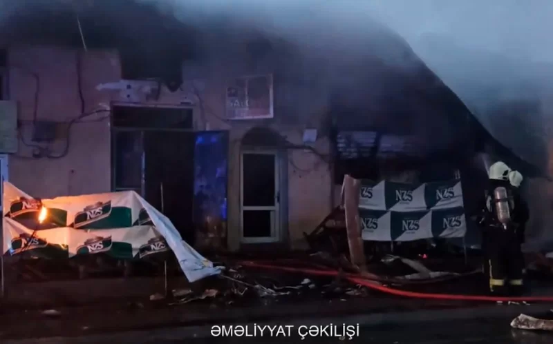 Bakıda bazarda GÜCLÜ YANĞIN