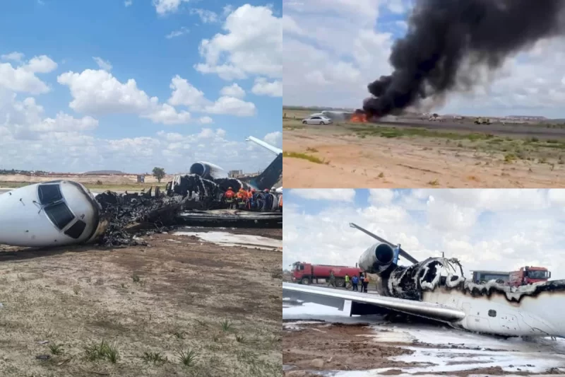 Konqoda nazirin olduğu təyyarə yanıb